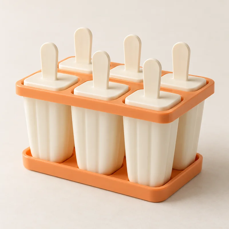 AI-generated unbranded upright mold concept; not the actual ZOKU Classic Pop Molds